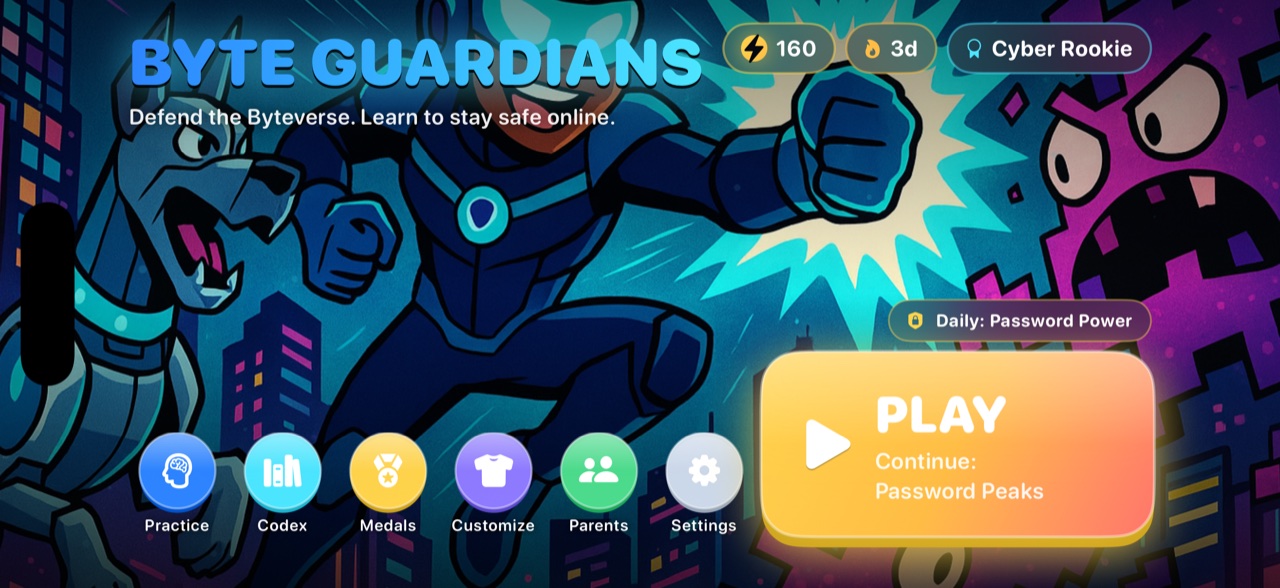 Byte Guardians home screen